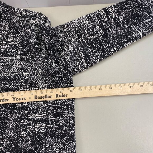 Clara Sun Woo Cardigan Top Womens Medium Black White Open Front Pockets Oversize - Picture 9 of 13